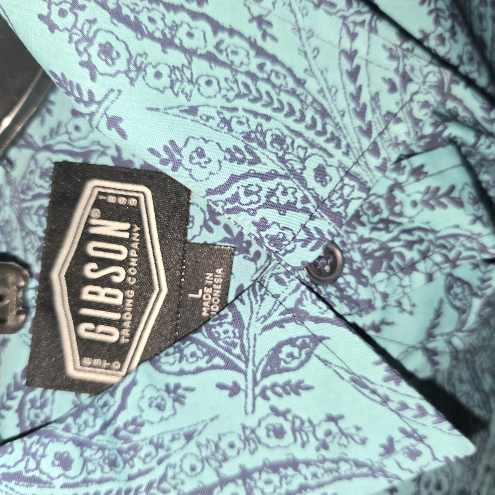 Gibson Turquoise Paisley Dress Shirt